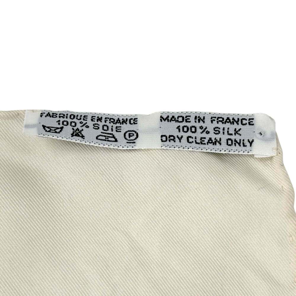 HERMES White Silk Scarf - Picture 4 of 5